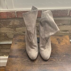 Brian Atwood Grey Suede Heeled Boots
